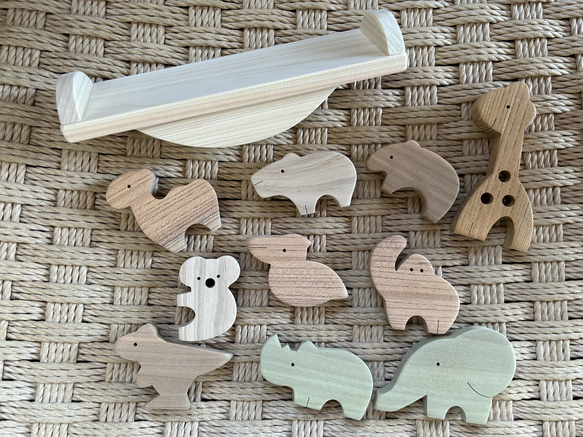 木のおもちゃ　どうぶつバランスシーソー 2枚目の画像