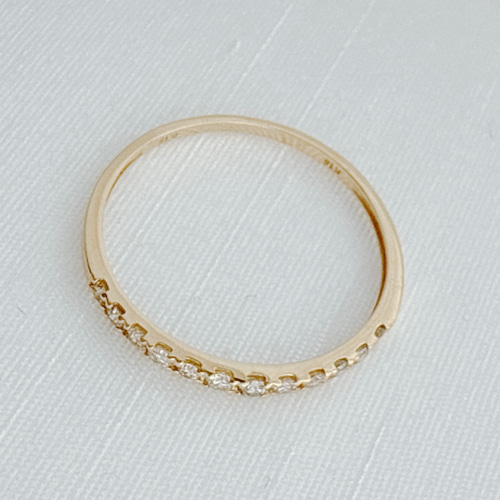 18金【ハーフエタニティリング 天然ダイヤモンド0.15ct】++ 9～17号 ++