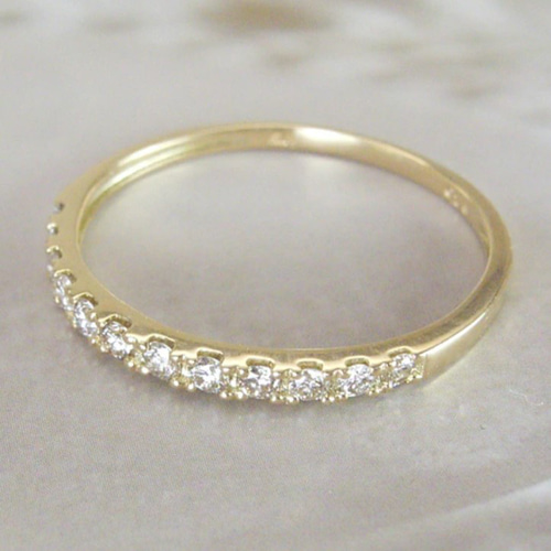 地金＊18金【ハーフエタニティリング 天然ダイヤモンド0.15ct