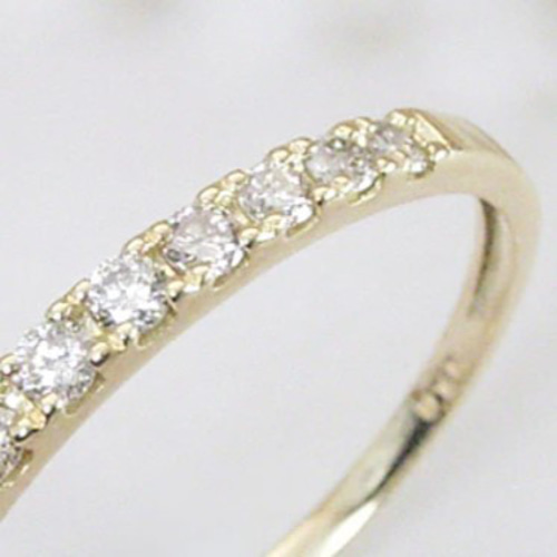 18金【ハーフエタニティリング 15号】天然ダイヤモンド0.15ct 新品！ 地金＊18金【ハーフエタニティリング 天然ダイヤモンド0.15ct