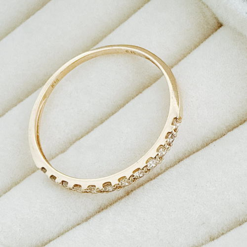18金【ハーフエタニティリング 天然ダイヤモンド0.15ct】++ 9～17号 ++