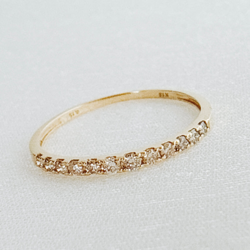 18金【ハーフエタニティリング 天然ダイヤモンド0.15ct】++ 9～17号 ++