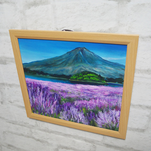 油絵 油彩 油彩画 絵 絵画【青空のラベンダー畑】 油絵 油彩 油彩画 絵 絵画【青空の下に咲くラベンダー