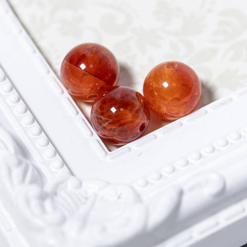 A5 レッドドラゴンアゲート 3粒 10mm 赤龍紋瑪瑙 めのう天然石