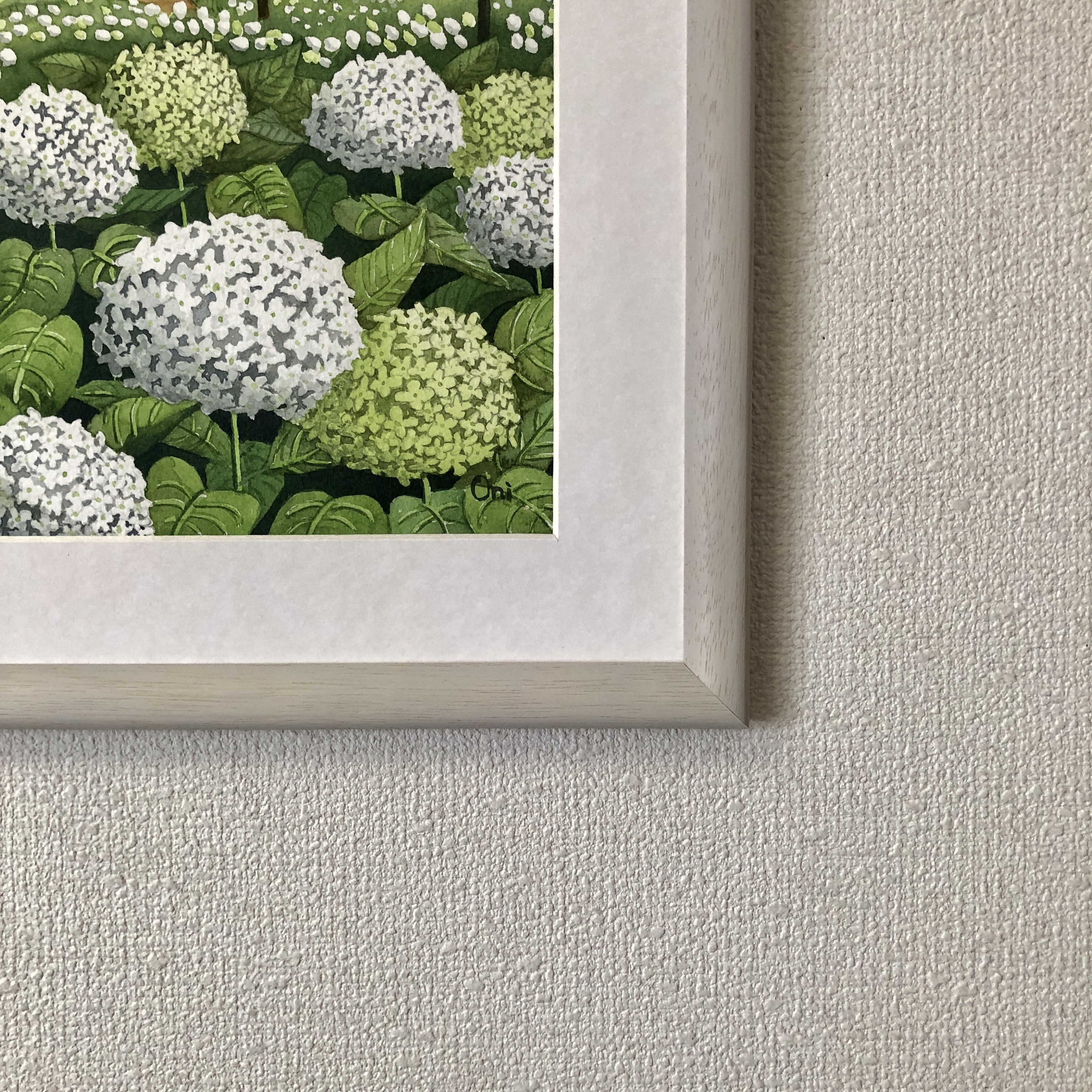 透明水彩画　原画　「アナベルの丘」額縁付　F4サイズ　風景画 透明水彩画 原画 「アナベルの丘」額縁付 F4サイズ 風景画 【公式通販】