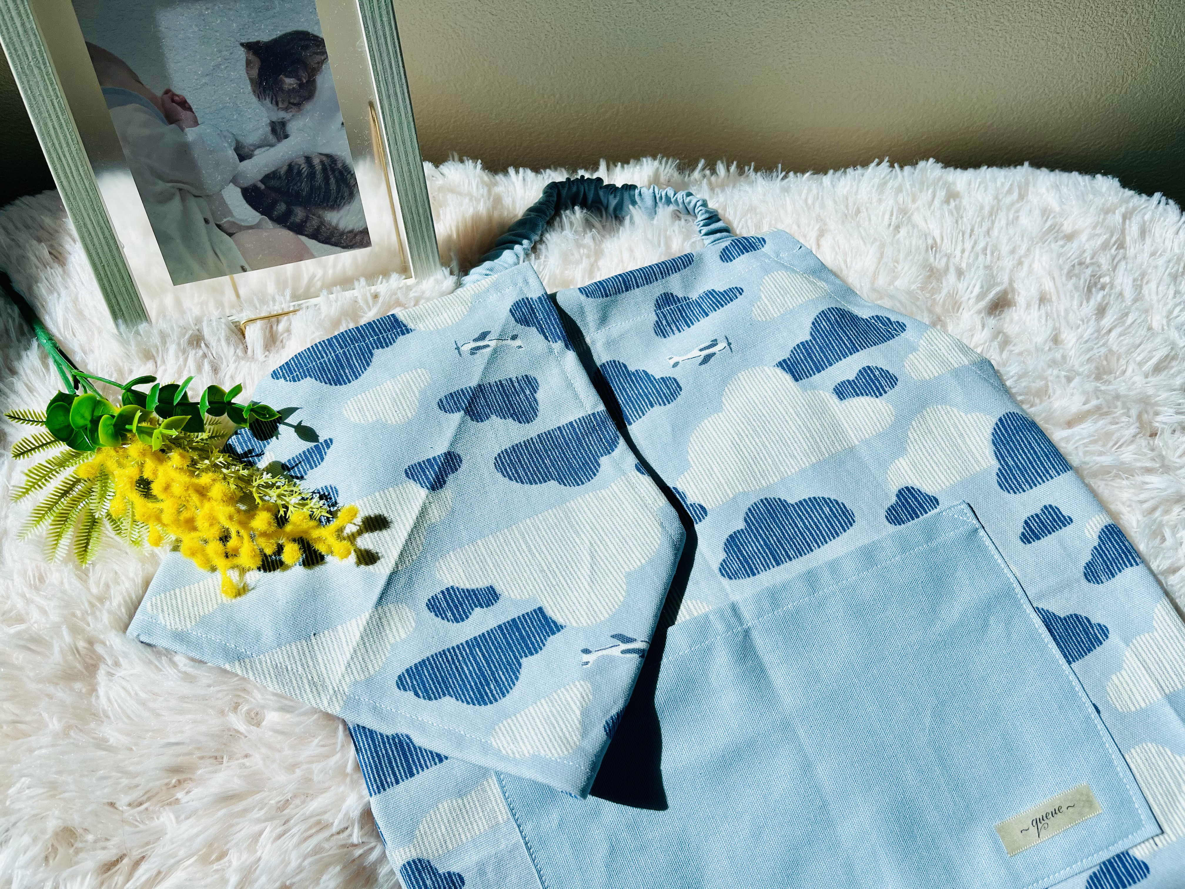 キッズエプロン×三角巾セット かぶるだけエプロン 100～110