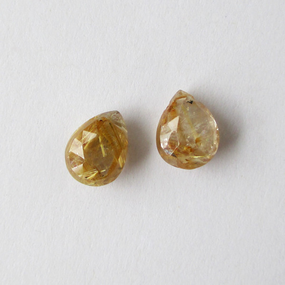 ルチルクォーツ　ペアシェイプ ルースストーン 茶色 ルチルクォーツ ペアシェイプ ルースストーン 茶色