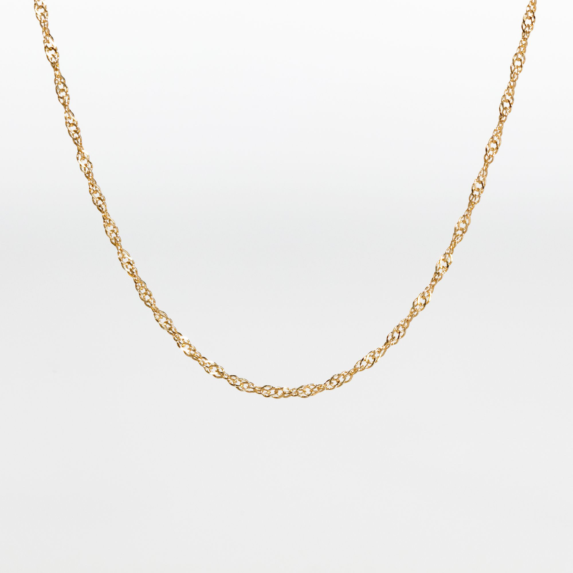 K10 上品な高級感 スクリューチェーンネックレ ス 40cm スキンジュエリー イエローゴールド　SN1010-K10