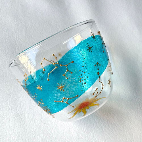 即配送/ラッピング無料】キラキラ煌めく12星座たち 耐熱マグ 手描き