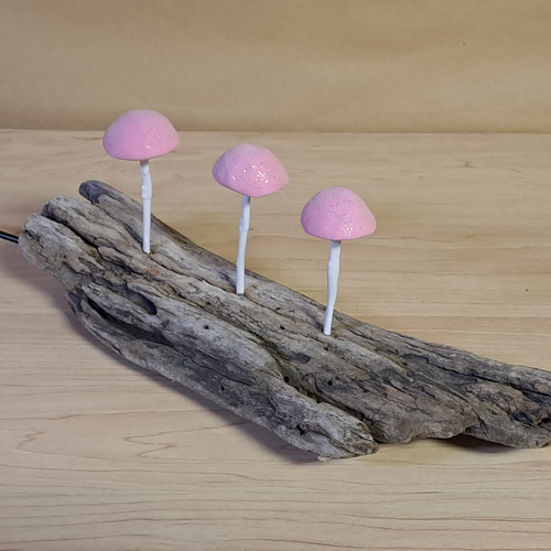 Mushlamp.ミニきのこランプ. Driftwood lamp. 流木ランプ. スタンド