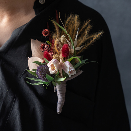 アーティシャルフラワーブーケ　コサージュ アーティシャルフラワー ブーケ アンティークピンク B○フラワーギフト