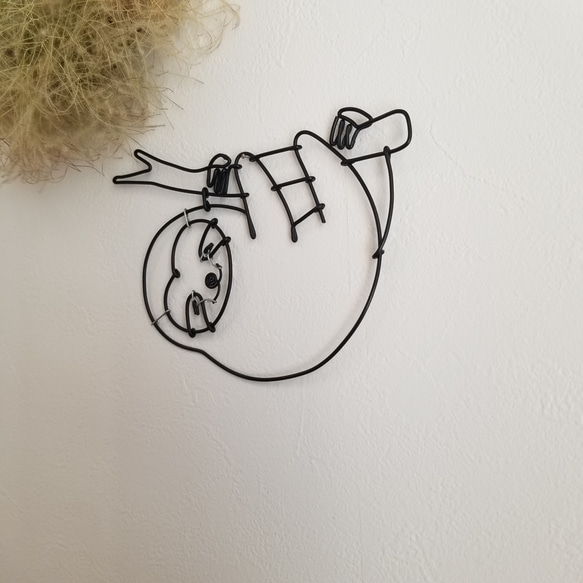 ワイヤーアート 壁飾り 【 ナマケモノ 】 なまけもの 飾り 壁面 ワイヤークラフト ウォールデコ インテリア 雑貨 5枚目の画像