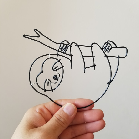 ワイヤーアート 壁飾り 【 ナマケモノ 】 なまけもの 飾り 壁面 ワイヤークラフト ウォールデコ インテリア 雑貨 7枚目の画像