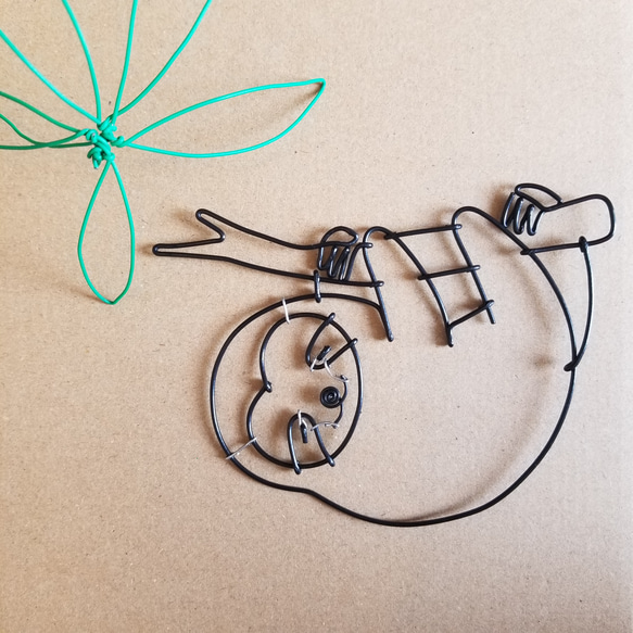 ワイヤーアート 壁飾り 【 ナマケモノ 】 なまけもの 飾り 壁面 ワイヤークラフト ウォールデコ インテリア 雑貨 6枚目の画像