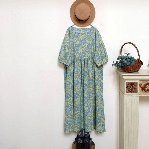 ウィリアムモリス〈アネモネ〉ワンピースfree ワンピース momo 通販