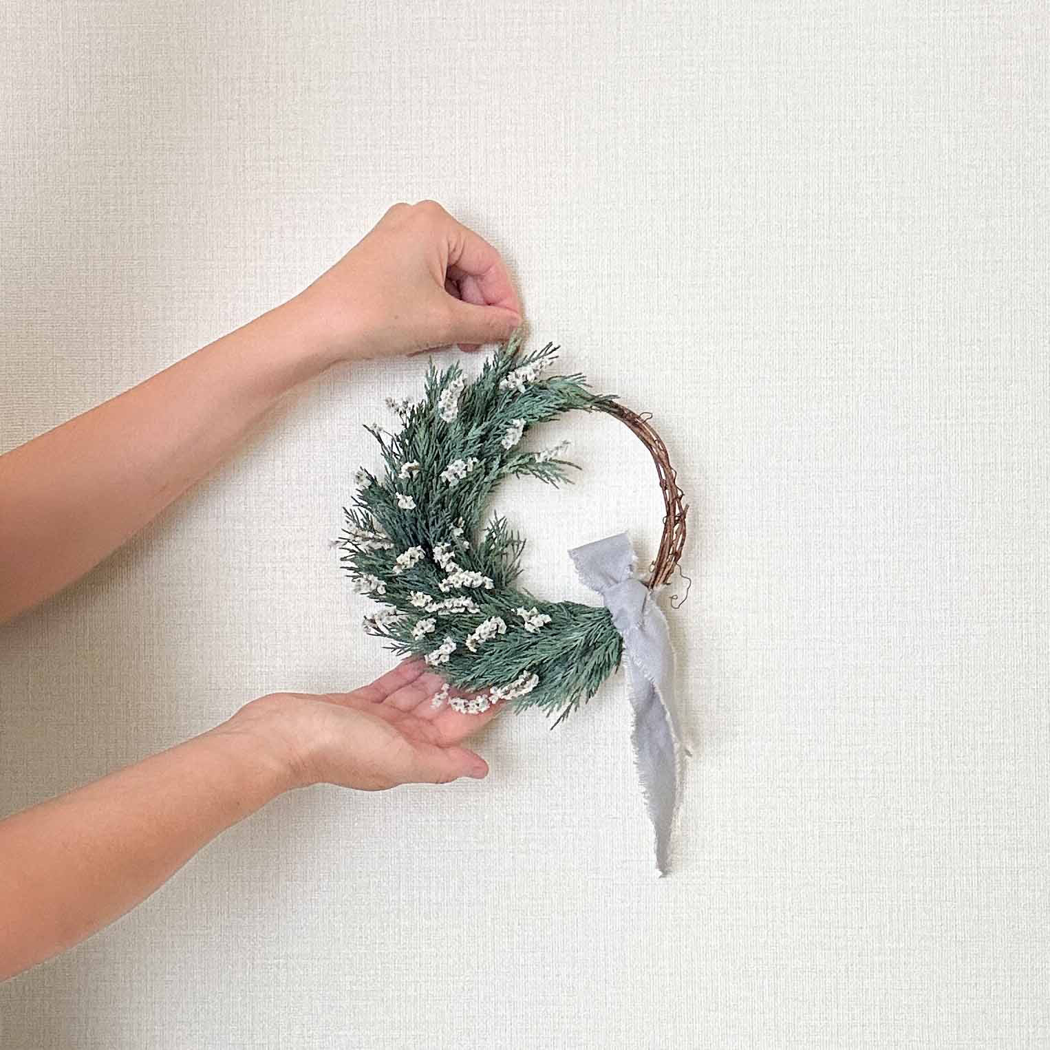 ポポラスとコットンのナチュラルリース ***ラッピング無料 冬 プレゼント ポポラスとコットンのナチュラルリース ***ラッピング無料 冬