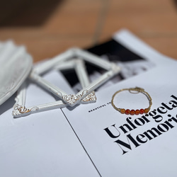 【期間限定SALE 700円OFF】カーネリアンとメタルパーツの チャーム付きブレスレット　天然石 264 12枚目の画像