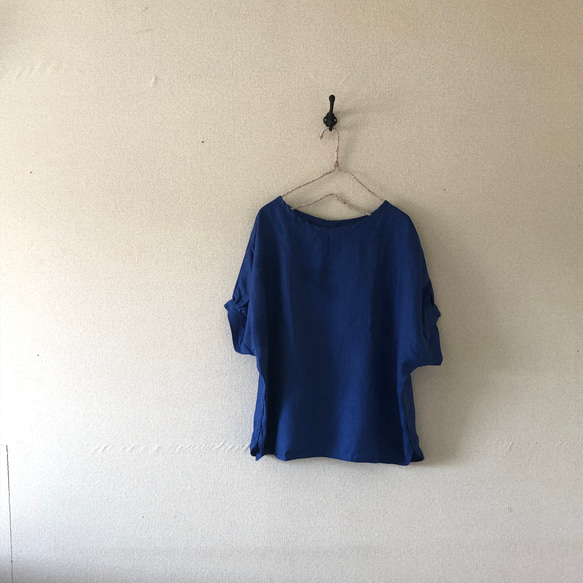夏　鮮やかロイヤルブルー　半袖ブラウス　富士吉田染め加工 人気・おすすめ｜使いやすい・旅行におすすめ 品質保証 全国発送 日本国内発送・最短翌日お届け