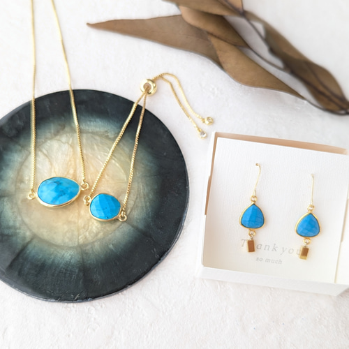 長さ調整自由自在！〛天然石が選べる ネックレス ピアス イヤリング