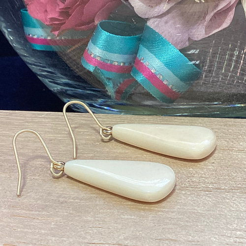 ☆本象牙ピアス（ステンレス使用） ※AK-6 ピアス（フック・チェーン