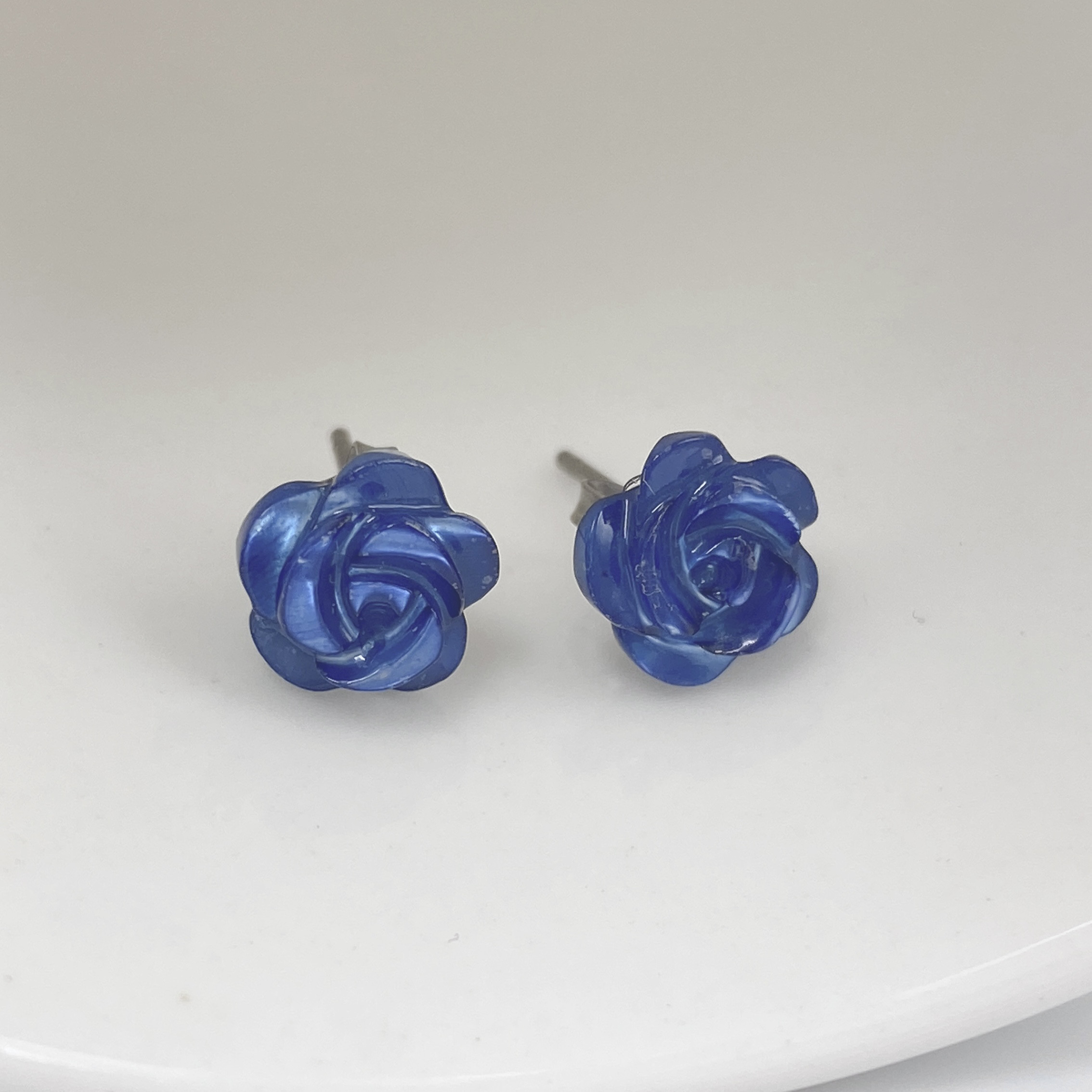 藍シェルピアス　ブルーローズ