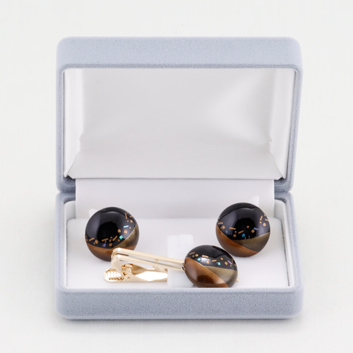 パイロット　漆　蒔絵　 カフスボタンとネクタイピンセット パイロット　漆　蒔絵　 カフスボタンとネクタイピンセット