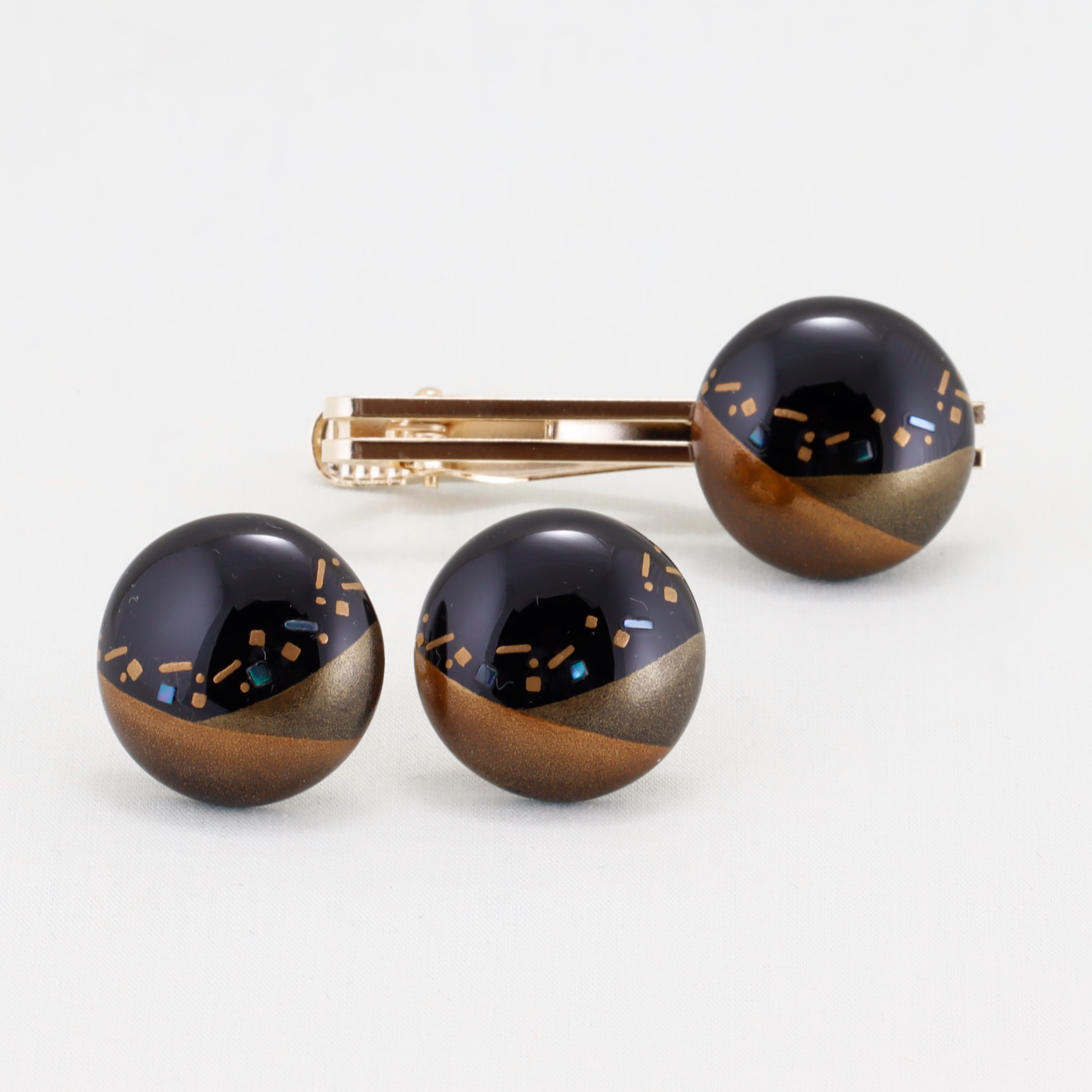 パイロット　漆　蒔絵　 カフスボタンとネクタイピンセット パイロット 漆 蒔絵 カフスボタンとネクタイピンセット