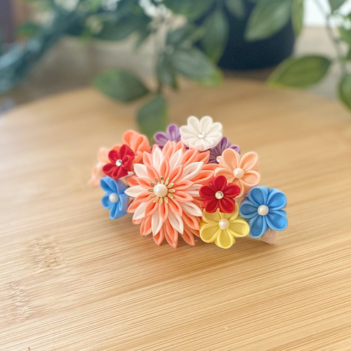 つまみ細工愛犬用髪飾り 花冠 ペット服・アクセサリー こもれ陽～愛犬