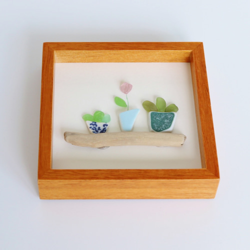 ガーデン｜シーグラスアート｜標本 ガラスアート 植物 インテリア