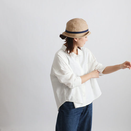 夏ＳＡＬＥ　ギマ擬麻コットン 角襟 燕尾裾 幅広オーバーシャツ 前開き ジャケット 胸ポケット オフホワイト T69A 夏SALE 再入荷 ギマ擬麻コットン 角襟 燕尾裾 幅広オーバー