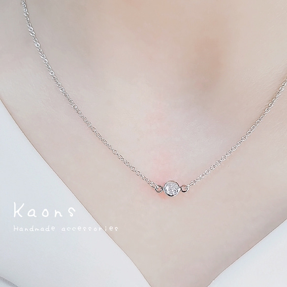 小さな4mmジルコニアブレスレットシンプルブレスレット　シルバーブレスレット 7枚目の画像