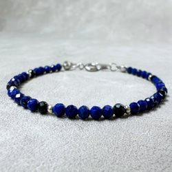 ラピスラズリ×ブルーゴールドストーンの天然石ブレスレット サージカル