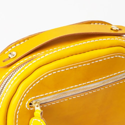 【切線】圓形/圓包，手工真皮單肩包，全手工縫製，兩用包，可手提或肩背 第3張的照片