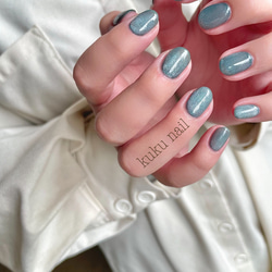 ネイルチップ☆ブルー　キラキラ　マグネット　ゴテゴテ　推し　オーダー受け付け中☆ ネイルチップ☆ブルーキラキラマグネットゴテゴテ推しオーダー