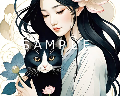 猫の絵　花 2025年A3壁掛けカレンダー📅🐈 #福嶋吾然有 #asarifukushima