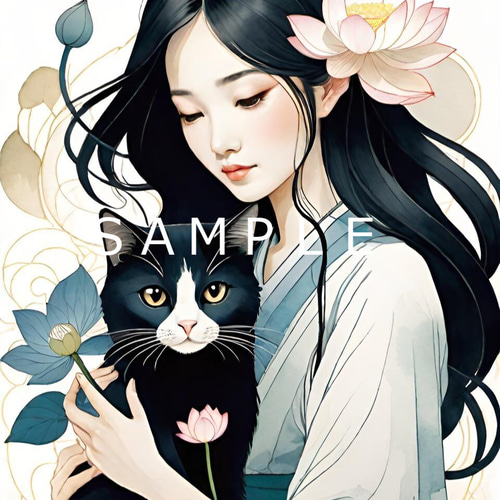 絵画　油絵　F4-030419　猫と女の子 \"また来てね～” 油絵・13/アンティーク 油彩画 猫 アート【Sibora】