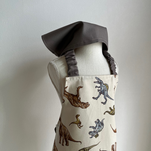 再販✖️3 恐竜 キッズエプロン 子供エプロン 三角巾 三角巾セット