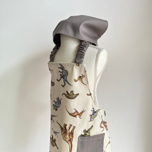 再販✖️3 恐竜 キッズエプロン 子供エプロン 三角巾 三角巾セット