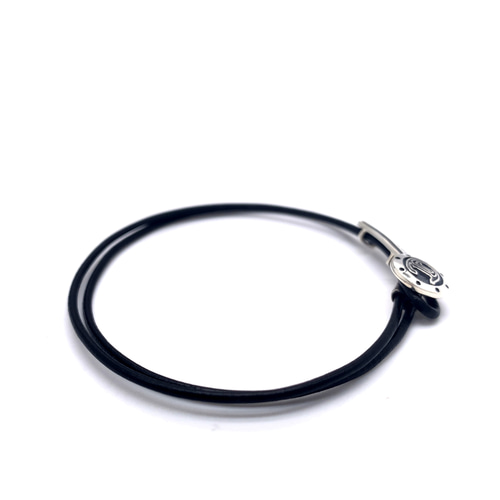 レザー ブレスレット 黒 シルバー レザーブレスレット メンズ/シルバー925 牛革 黒/シルバー