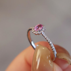 ペリドット　ピンクサファイア　リング　k18　ミル打ち　指輪 b55b693377cf1ba2bd625b91304a99