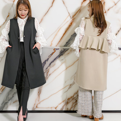 バックフリル パール ロングジレ ベスト CH_hdmn 通販 17946292