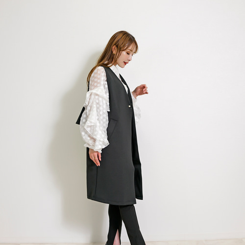 バックフリル パール ロングジレ ベスト CH_hdmn 通販 17946292