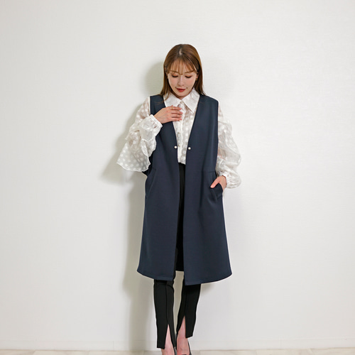 バックフリル パール ロングジレ ベスト CH_hdmn 通販 17946292