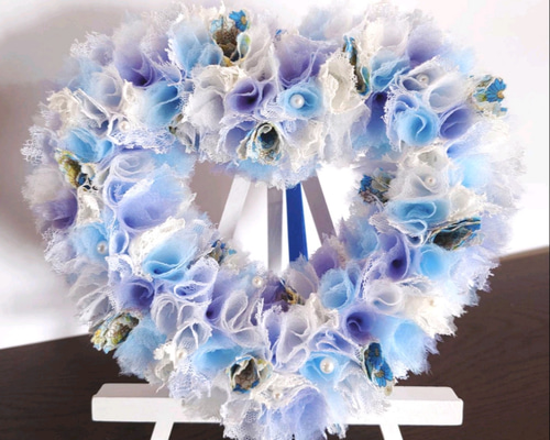 専用　布リース*Something blue* eaa48ace3d8760e5d1267e7e5fc719