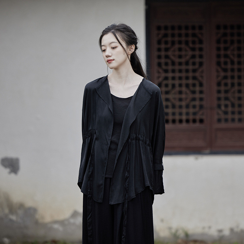 綿 紐付き ルーズフィット 楽ちんスタイル日焼け防止 トップス レディース エアコン対応日焼け防止カーディガン8248