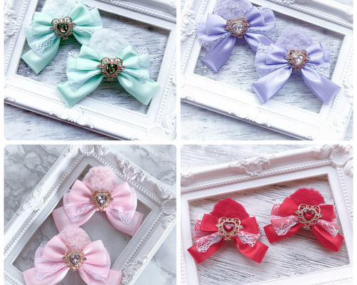 猫耳（中）ヘアクリップ 2個セット ヘアピン marumin 通販 17946332