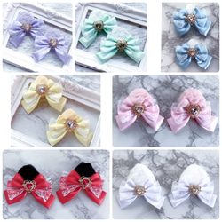 【212】リバティプリント　ハンドメイド　ヘアピン　ねこ　ハート　2個セット 6c0caf82e49ec523f2957cd585dc33