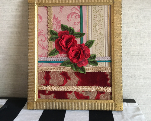 メイ　アートフレーム　薔薇　イタリア製 56122b6ecb7e54a606bf0b48e24da0
