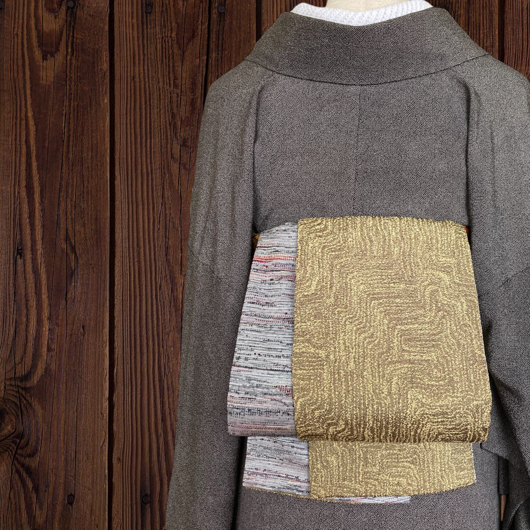 半幅帯 リバーシブル 大島紬 パッチワーク