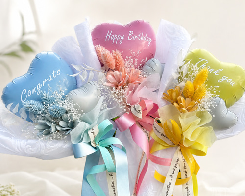フラワーバルーンブーケ ミニ｜名入れ可｜誕生日・発表会・推し活